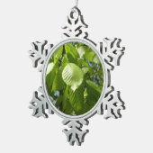 Ornement Flocon De Neige Arbre vert Feuille à bouleau printanier (Vue impression)