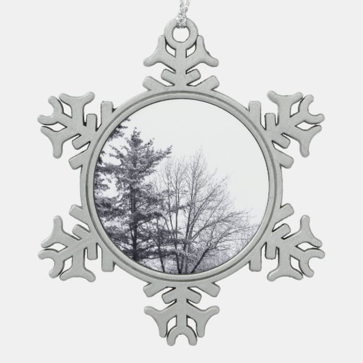 Ornement Flocon De Neige Arbres couverts de neige : Verticaux (Devant)