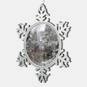 Ornement Flocon De Neige Arbres enneigés (Vue impression)