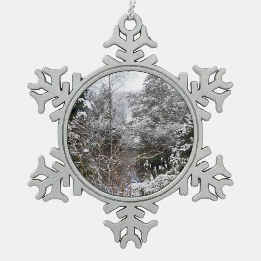 Ornement Flocon De Neige Arbres enneigés (Devant)