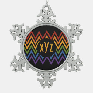 Ornement Flocon De Neige Arc-en-ciel Chevron Motif