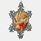 ORNEMENT FLOCON DE NEIGE ARCHANGEL GABRIEL EN ROUGE ET OR (Gauche)