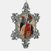 ORNEMENT FLOCON DE NEIGE ARCHANGEL RAPHAEL ET PARCHEMENT DE POISSON (Gauche)