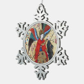 ORNEMENT FLOCON DE NEIGE ARCHANGEL RAPHAEL ET PARCHEMENT DE POISSON (Vue impression)