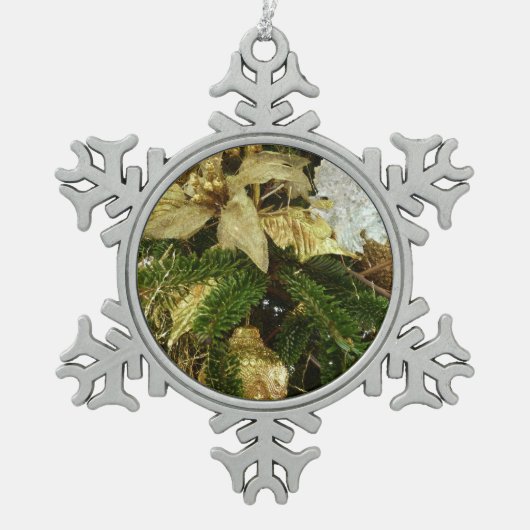 Ornement Flocon De Neige Argent et or Noël Arbre II (Devant)