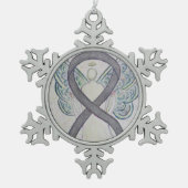 Ornement Flocon De Neige Argent Sparkour Sensibilisation Ribbon Angel Ornem (Devant)