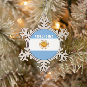 Ornement Flocon De Neige Argentine Amérique du Sud Drapeau Buenos Aires