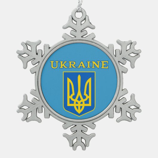 Ornement Flocon De Neige Armoiries de l'Ukraine (Devant)