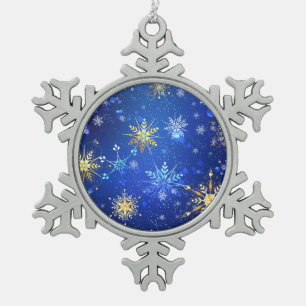 Ornement Flocon De Neige Arrière - plan Bleu XMAS avec des flocons de neige