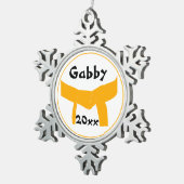 Ornement Flocon De Neige Arts martiaux Orange Belt (Vue impression)