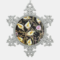 Arum Lily Design Floral Artistique Sur Noir