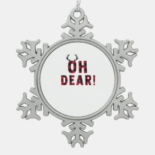 Ornement Flocon De Neige Attitude Amusante Oh Mon Dieu Cerf à Carreaux Créa