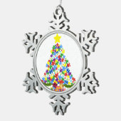 Ornement Flocon De Neige Autisme - Arbre de Noël (Vue impression)