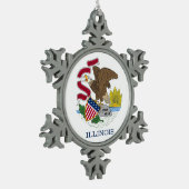 Ornement Flocon de Neige avec Drapeau de l'Illinoi (Gauche)
