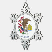 Ornement Flocon de Neige avec Drapeau de l'Illinoi (Vue impression)
