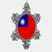 Ornement flocon de neige avec drapeau de Taïwan (Gauche)