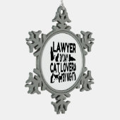 Ornement Flocon De Neige Avocat Amoureux des chats (Gauche)