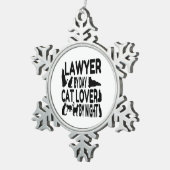 Ornement Flocon De Neige Avocat Amoureux des chats (Vue impression)