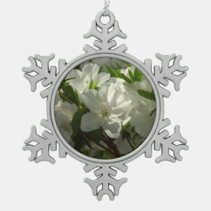 Ornement Flocon De Neige Azalées Blancs Solaires Belles Fleurs De Printemps