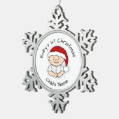 Ornement Flocon De Neige Baby First Noël mignon Snowflake cadre ornament (Vue impression)