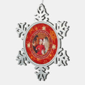 Ornement Flocon De Neige Baby's First Christmas Custom Name Photo Keepsake (Vue impression)