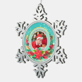 Ornement Flocon De Neige Baby's First Christmas Custom Name Photo Keepsake (Vue impression)