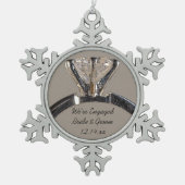 Ornement Flocon De Neige Bague Fiançailles diamant sur gris (Devant)