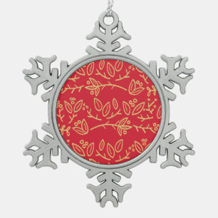 Ornement Flocon De Neige baies et feuilles