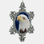Ornement Flocon De Neige Bald Eagle avec le drapeau américain (Gauche)