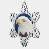 Ornement Flocon De Neige Bald Eagle avec le drapeau américain (Vue impression)