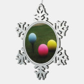 Ornement Flocon De Neige Ballons de golf JAUNE, ROSE ET BLEU (Vue impression)