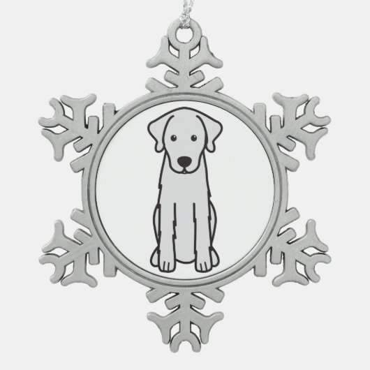 Ornement Flocon De Neige Bande dessinée de chien d'Akbash (Devant)