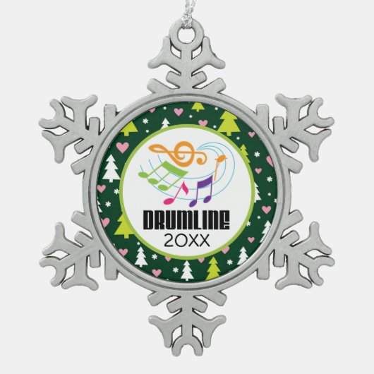 Ornement Flocon De Neige Bande personnalisée de Noël de Drumline (Devant)