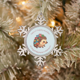 Ornement Flocon De Neige Bannière de décoration drôle de Steve le hérisson