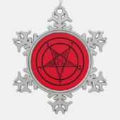 Ornement Flocon De Neige Baphomet Pentagram Satanique (Devant)