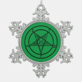 Ornement Flocon De Neige Baphomet Pentagram Satanique (Devant)