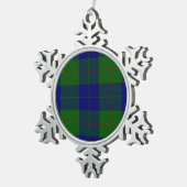 Ornement Flocon De Neige Barclay clan tartan bleu vert plaid (Vue impression)