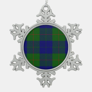 Ornement Flocon De Neige Barclay clan tartan bleu vert plaid