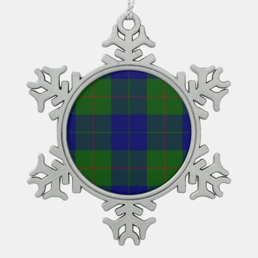 Ornement Flocon De Neige Barclay clan tartan bleu vert plaid (Devant)