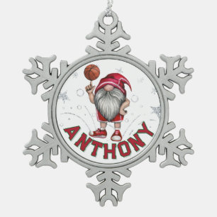 Ornement Flocon De Neige Basket-ball Gnome personnalisé