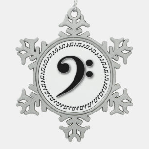 Ornement Flocon De Neige Bass Clef Music Note Design