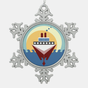 Ornement Flocon De Neige Bateau de croisière Ornement de flocons de neige