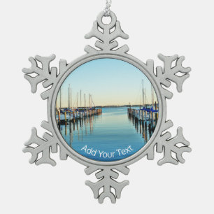 Ornement Flocon De Neige Bateaux à la marina par Shirley Taylor