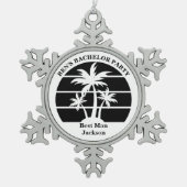 Ornement Flocon De Neige Beach Palm Tree Bachelor Party Groomsmans (Devant)