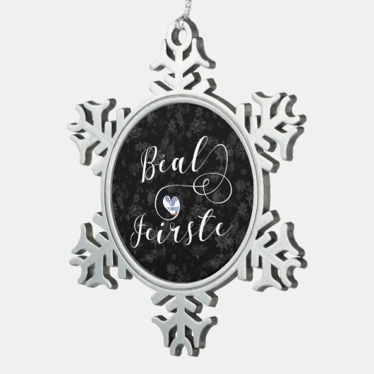 Ornement Flocon De Neige Béal Feirste Drapeau Coeur, Belfast (Vue impression)