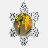 Ornement Flocon De Neige Beauté Fleur Dorée (Vue impression)