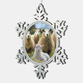 Ornement Flocon De Neige Bébé agneau mouton troupeau troupeau troupeau (Vue impression)