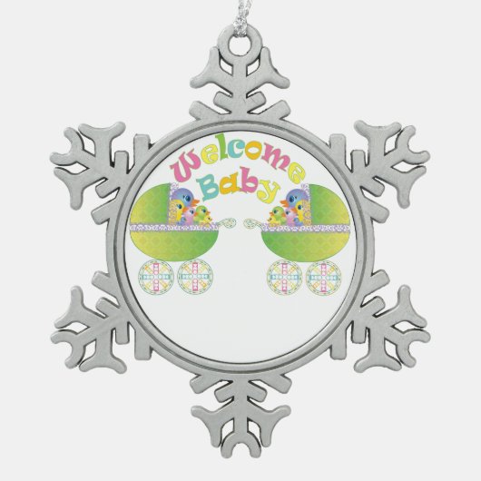 Ornement Flocon De Neige Bébé bienvenu (Devant)