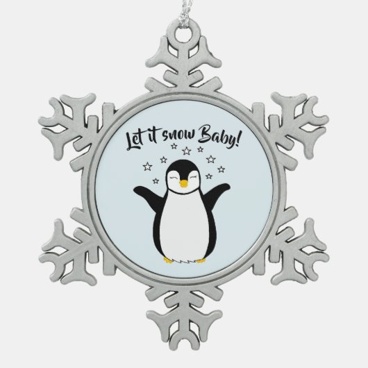 Ornement Flocon De Neige Bébé de pingouin mou (Devant)