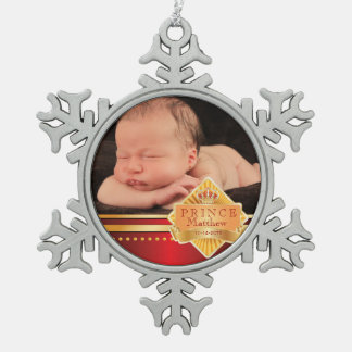 Ornement Flocon De Neige Bébé garçon Prince Rouge Photo Noël